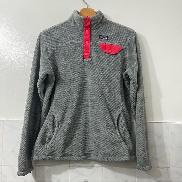 Patagonia Re-Tool Snap-T Fleece Pullover Girls XXL (16-18) Gray Travel School - Picture 1 of 10